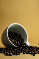 Sagada Arabica Blend coffee beans spilled from a cup