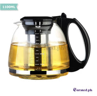 heat resistant glass teapot with infuser