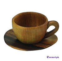Limited Edition Acacia wood Round Mug with Coaster Set