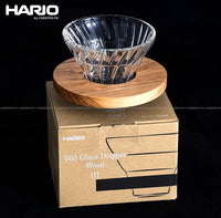 Hario V60 Glass Dripper Olive Wood with Box